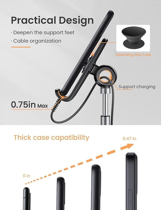LISEN Cell Phone Stand Phone Holder for Desk, Gaming for Nintendo Switch | Phone Holder, Office Accessories, Gadgets for Men, Desk Accessories for Men, Compatible with Switch iPad, 4-10 in Devices