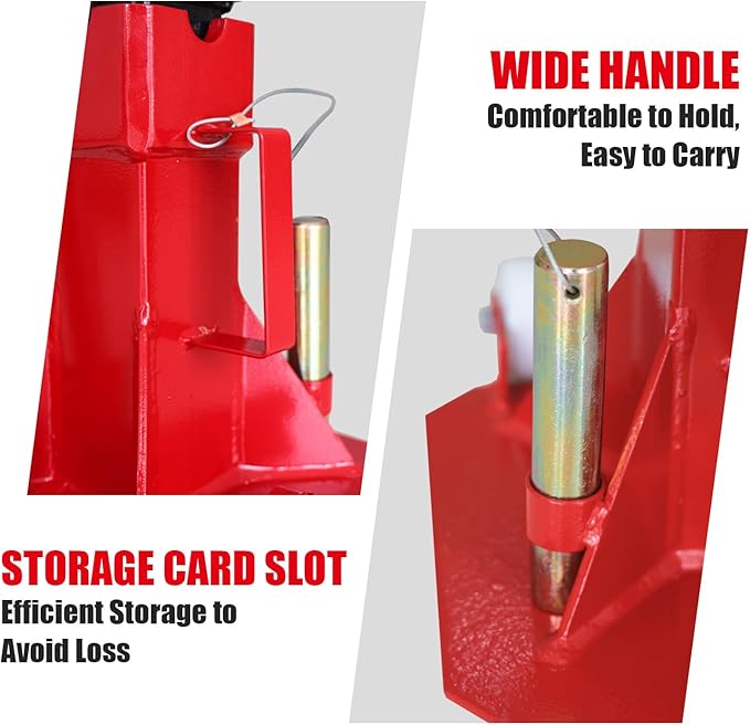 Torin ATZ70006PB Heavy Duty Jack Stands: Pin Style Jack Stand with 2 Casters and Handle, Easily Portable Car Stand for Car SUV, Truck and Pick Up, 7 Ton (14,000 lb) Capacity, Red