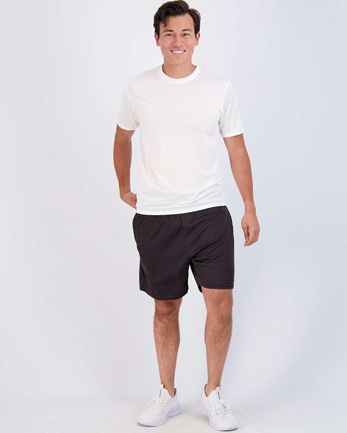 5 Pack Men's Dry Fit Short Sleeve T-Shirt Gym Workout Athletic Running Tee | Cooling, Moisture-Wicking, Crew Neck, Quick-Dry, Breathable, Active, Exercise, Fitness, Basketball, Cycling, Hiking, Tennis