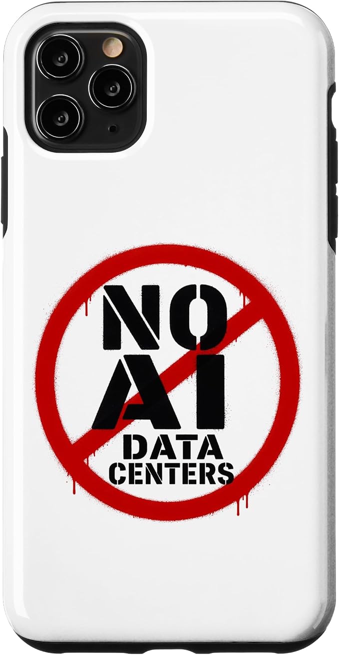 No AI Data Centers ��� Simple Minimal Spray Paint Style Text Case for iPhone 11 Pro Max