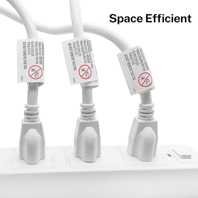 FIRMERST 3 Ft Extension Cord 14 AWG Heavy Duty 1875W 15A 3 Prong White UL Listed