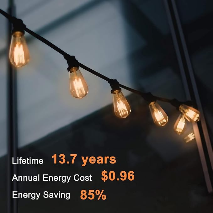 TJOY 6 Pack Vintage 8W ST58 LED Edison Amber Light Bulbs, 60W Equivalent, 800 Lumens, 2200K Soft White, Dimmable, E26 Base LED Filament Bulbs, CRI80+, Antique Glass Style for Home, Bedroom
