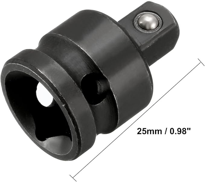 uxcell 3/8" Drive (Female) x 1/4" (Male) Impact Socket Reducer for Use with Air Impact Wrenches, Breaker Bars, Ratchets, CR-MO Steel