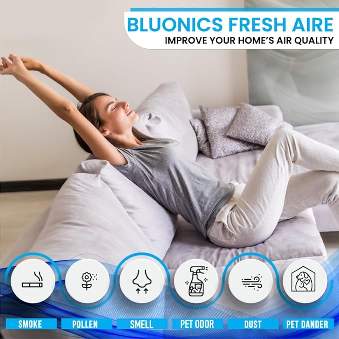 Bluonics Fresh Aire 2-Pack Water Air Washer, Air Revitalizer & Freshener with Night Light 7 LED Changing Colors & White Noise