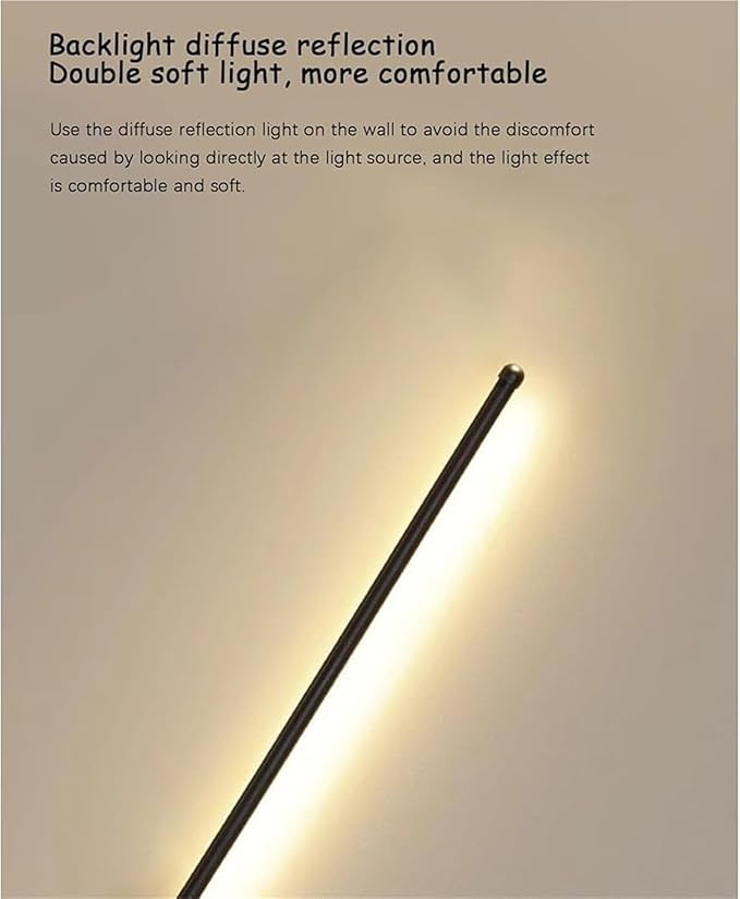 LED Long Strip Wall Lights with Motion Sensor Wall Lamp 3000K/4000K/6000K Wall Modern Simple Aluminum Mounted Indoor Bedside Decoration Light Living Room(Gold Neutral Light,100cm)