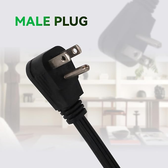 EP 15 Ft Heavy Duty Appliance Extension Cord - 14 Gauge 3 Prong Grounded Cable Wire, Ideal for Air Conditioners, Refrigerators, Microwaves, Washing Machines & More - Indoor Use, Black