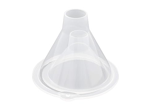 BleedZone Small and Medium Plastic Funnels for Filling Bottles, Small Funnel for Powder, Glitter & Spices, Plastic Funnels for Liquids, Perfume, Essential Oil, Kitchen Funnel Set Clear Durable 2 Pack