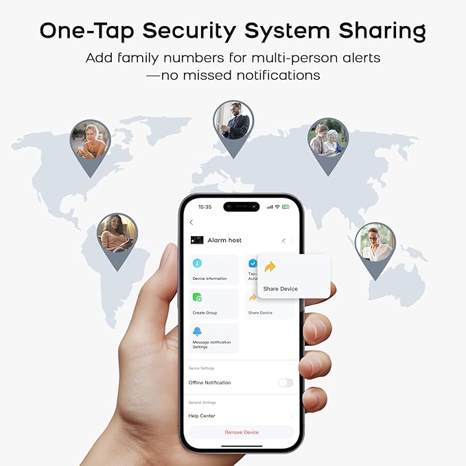 Security Systems for House,Wireless Alarm System with WiFi+GSM/4G,App Alerts & Auto Alarm Dial,Door/Window Alarms Motion Sensors Remote Control,Smart Life Tuya APP,NO Monthly Fees