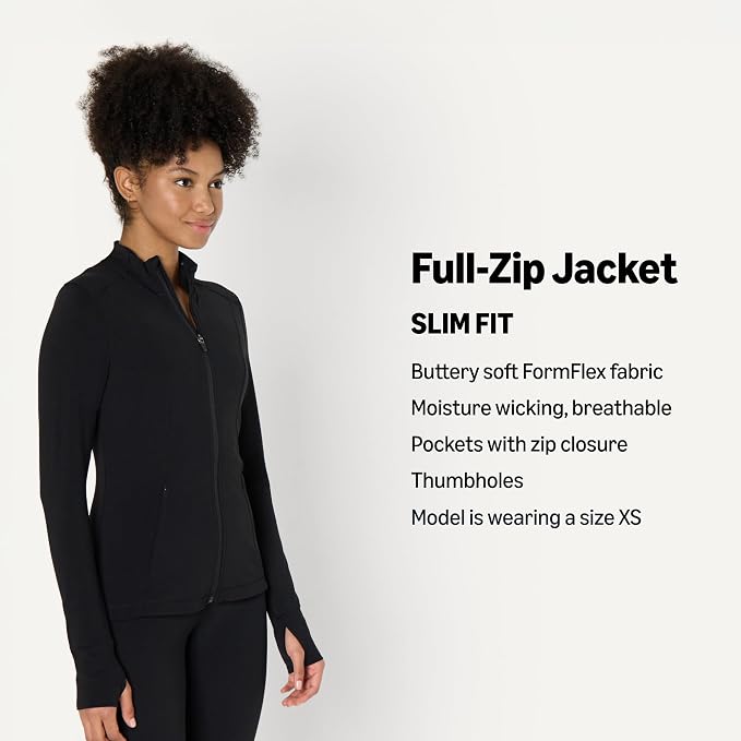 Amazon Essentials Women's Active FormFlex Buttery Soft Slim Fit Quarter Zip Long Sleeve Pullover Jacket