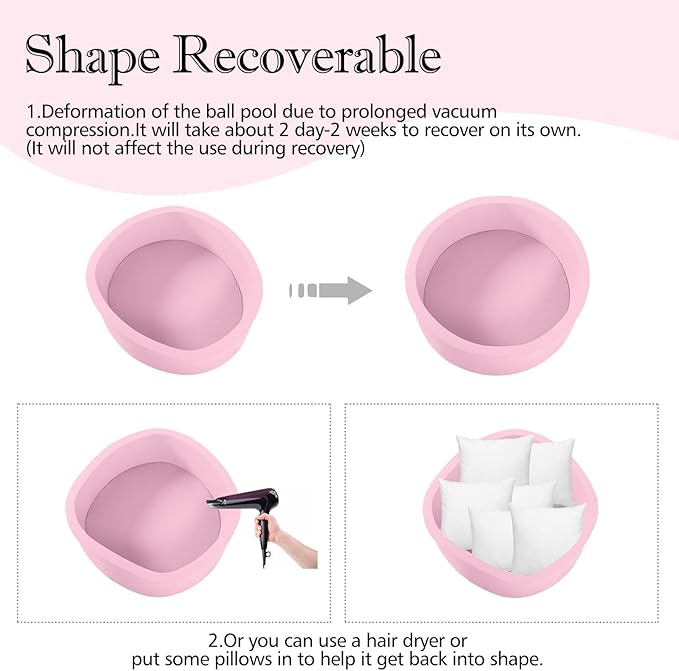 47.2"x 13.8" Foam Ball Pit, Large Ball Pits for Toddlers, Soft Round Playpen Ball Pool for Kids, Ideal Gift for Child Indoor and Outdoor Game, Pink(Balls not Included)