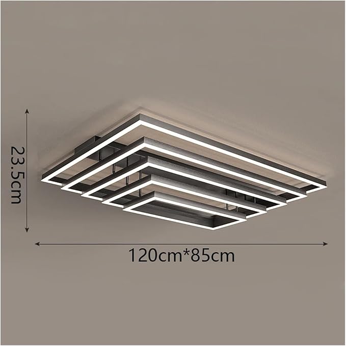 Nordic Home Decoration Salon Bedroom Decor Smart Led Lamp Lights for Room Dimmable Ceiling Light Indoor Lighting Minimalist Design(Neutral Light,Black 5layers)