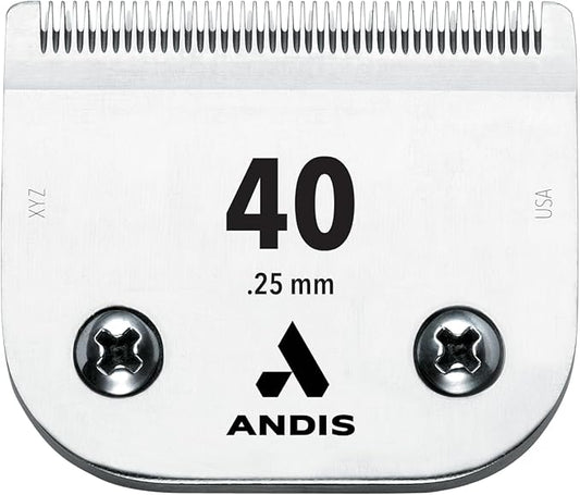 Andis 64076 UltraEdge Detachable Blade Size 40 – Carbon Steel Dog Clipper Blade, 1/100" Cut Length, Ultra Close Precision Grooming