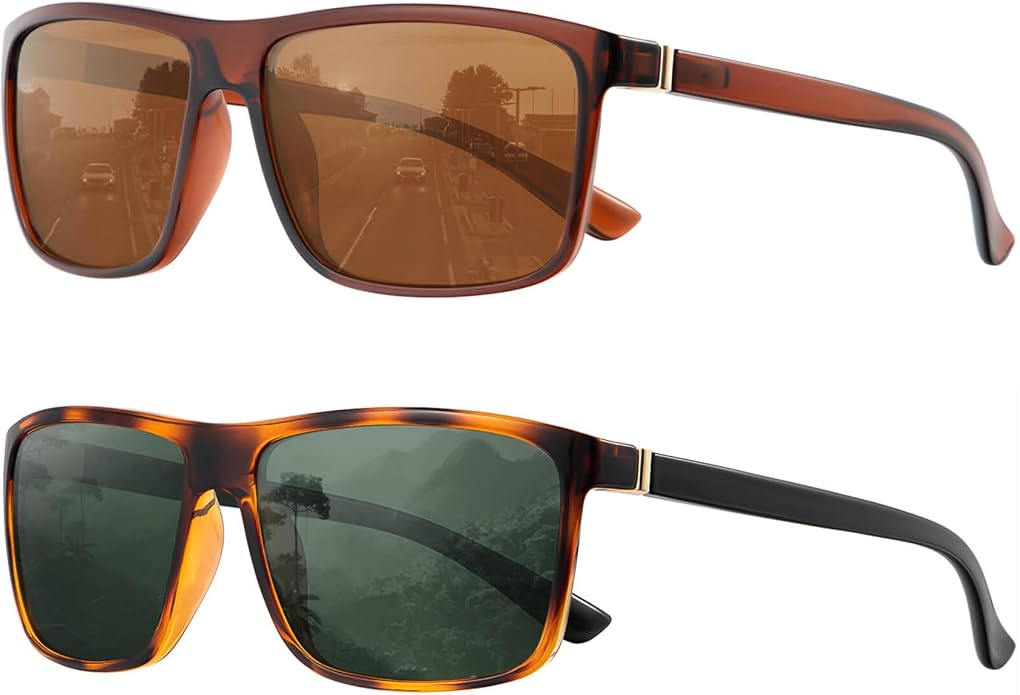 KALIYADI Polarized Sunglasses for Men and Women, Mens Sun Glasses with UV Protection for Driving Fishing Golf (3 Packs)
