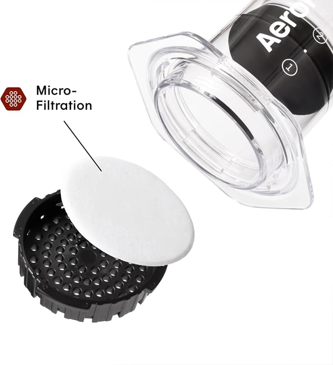 AeroPress Clear Coffee Press, French Press, Pour-Over & Espresso Style | All-in-One Manual Coffee Maker, 2-Minute Brew, Less Bitterness, More Flavor, Portable, Travel & Camping