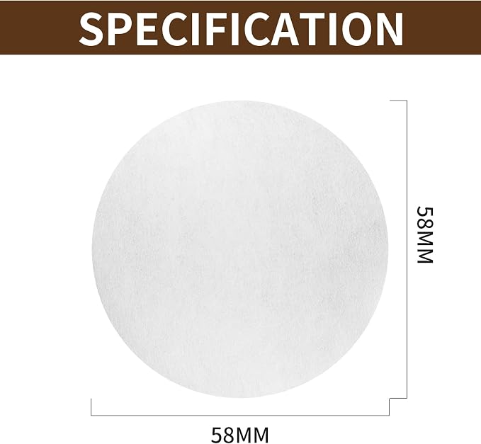 1000 Pcs Coffee Paper Filter for Espresso Coffee Maker, 58 mm | Unbleached Espresso Filter Puck Screen Portafilter Paper, for Breville Barista, Mr. Coffee and Other Espresso Machine