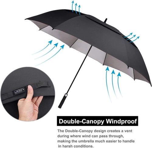 G4Free Extra Large Windproof Golf Umbrella - UV Protection, Automatic Open, Double Canopy | 54/62/68 Inch