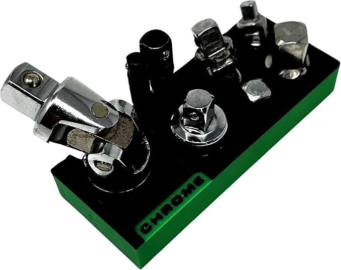 MagAttach Chrome Adapter and Short Extensions Magnetic Interconnecting Organizer Tray (Black/Black)