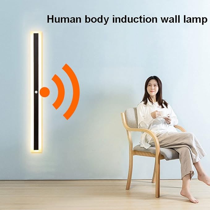 Indoor Linear LED Wall Lamp with Motion Sensor - Ideal for Hallway & Bedroom s