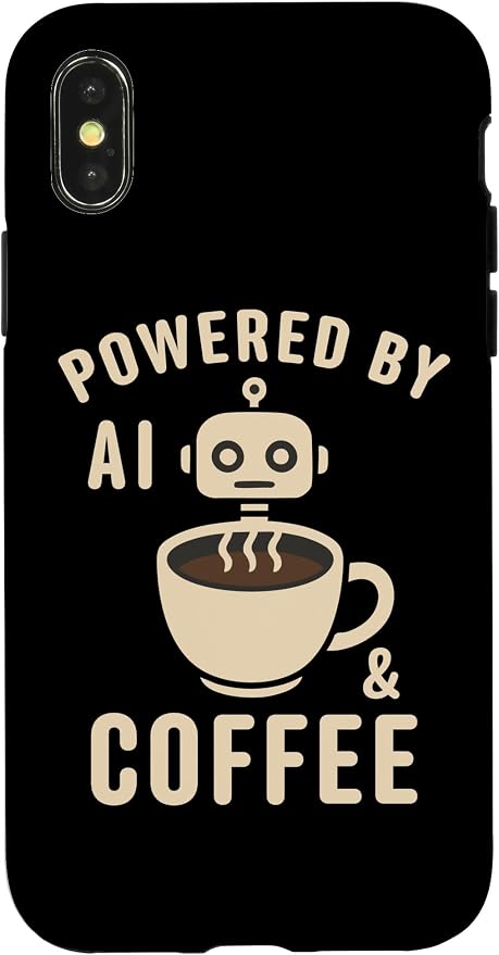 Powered by AI and Coffee Robot Case for iPhone X/XS
