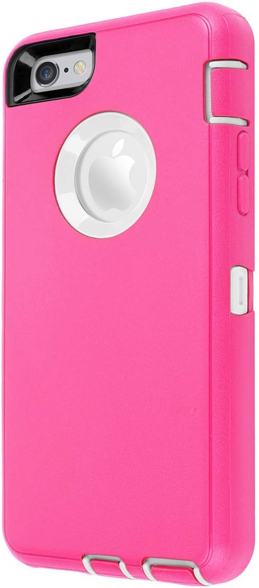 AICase iPhone 6 Case, iPhone 6S Case [Heavy Duty] Built-in Screen Protector Tough 3 in 1 Rugged Shockproof Cover for Apple iPhone 6/6S (Pink/White)