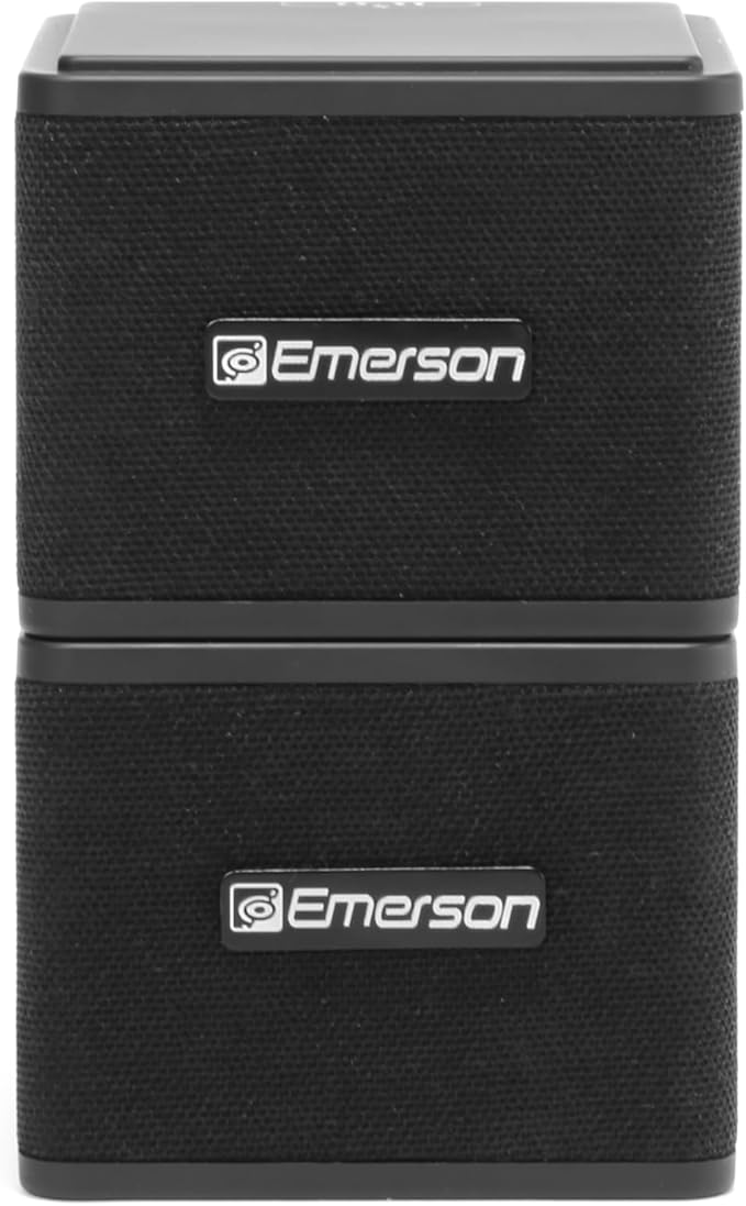 Emerson EAS-3006-BK Sound Blox – Wireless Magnetic Stackable Bluetooth Speakers, Instant Connect, Multi-Room Audio, USB-C Charging, Built-in Subwoofer