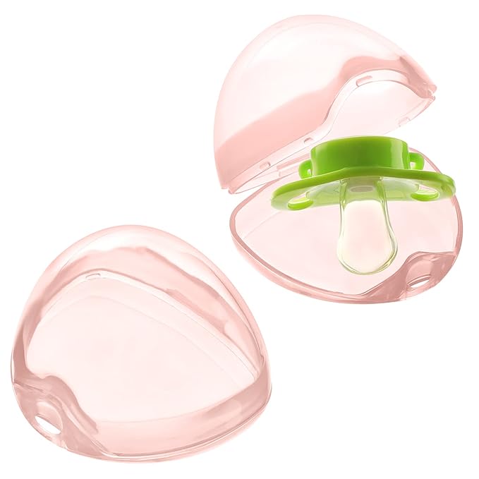 Accmor Pacifier Case, Pacifier Holder Case, Pacifier Container for Travel, BPA Free,Transparent Pink, 6 Pack