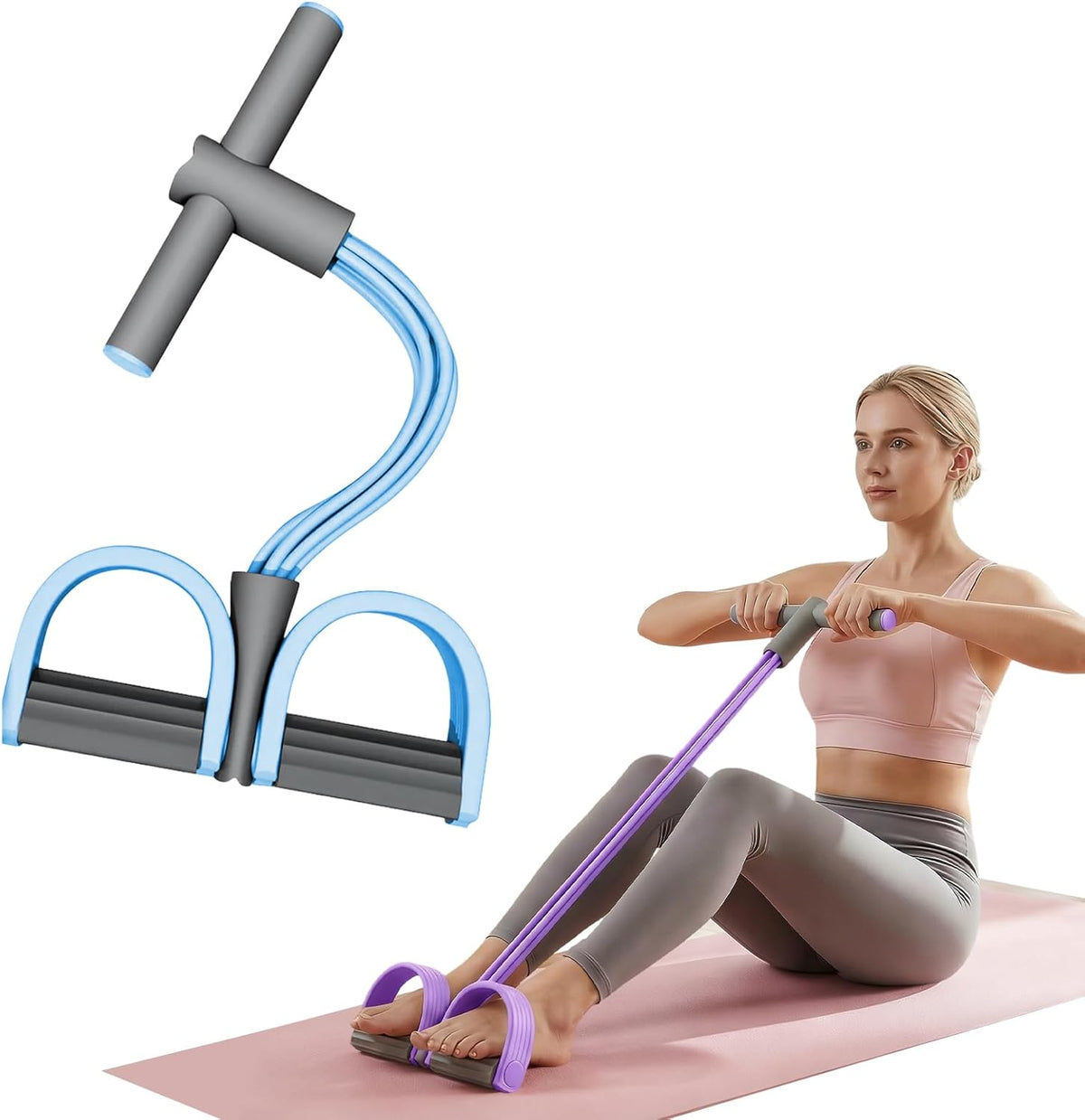 Skiennix Pedal Resistance Bands - Multifunctional Elastic Yoga Bands for Full-Body Workouts | Durable Natural Rubber