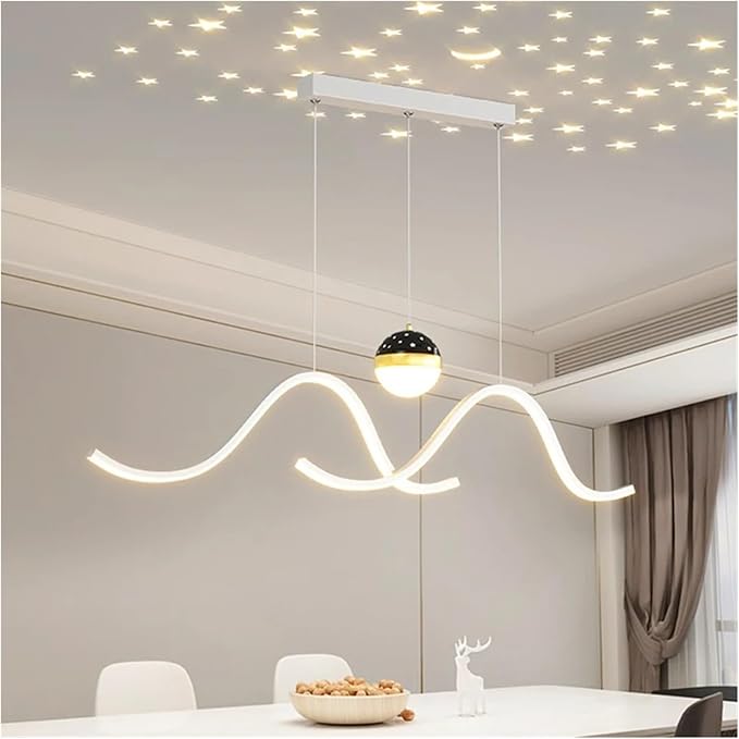 Modern Dining Room Lamparas Decoracion Smart Pendant Lights Decoration Chandeliers Compatible with Dining Room,for Living Room,Bianco