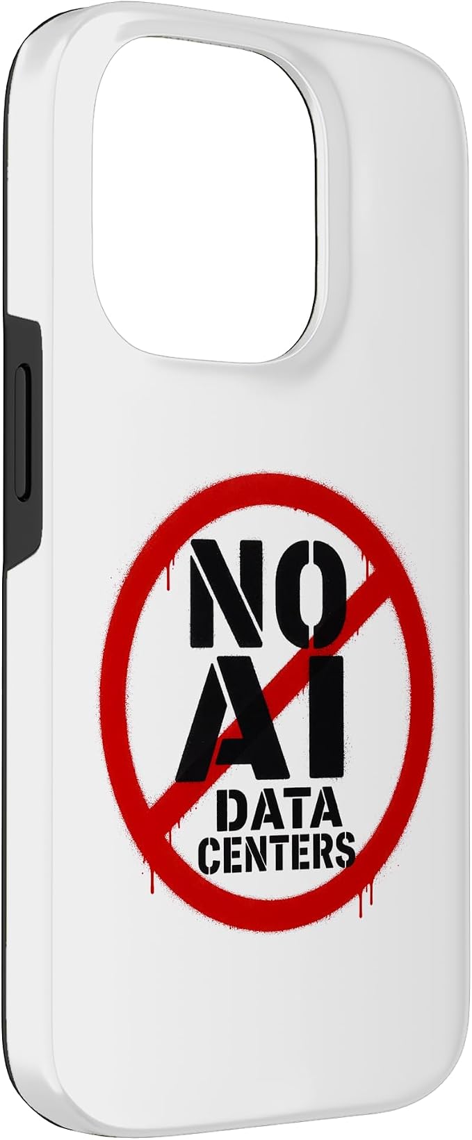 No AI Data Centers ��� Simple Minimal Spray Paint Style Text Case for iPhone 14 Pro