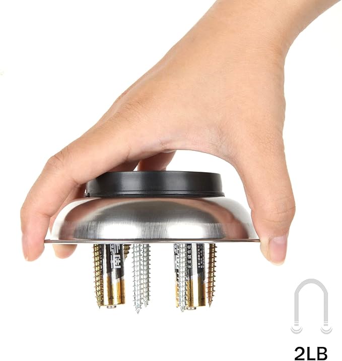 5 Pack 4.3 Inch Magnetic Parts Tray Craftsman Magnetic Tray for Mechanics Magnetic Screw Holder Magnetic Bowl for Screws Bolt Magnetic Tool Tray Stainless Steel Magnet Tray Round Magnetic Dish