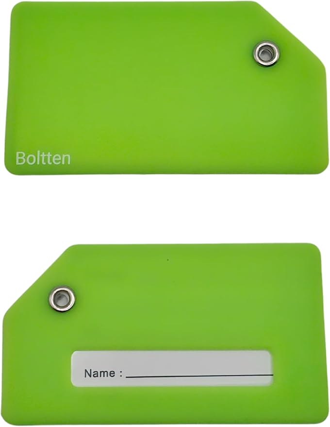 5 Pack Silicone Luggage Tag with Stainless Loop and Name Id Card, Perfect for Suitcases, Handbags and Luggage