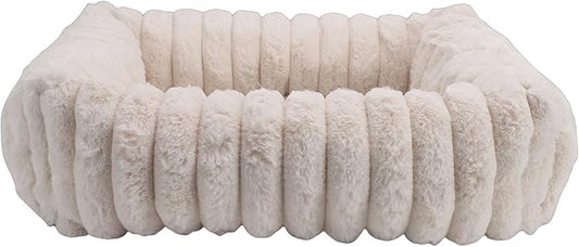 Cat Bed, Warm & Comfortable Dog Bed with Anti Slip Base & Removable Cover, Washable, Raised Support Edge Design, Soft Pet Furniture, Ideal for Cats, Dogs, Other Pets