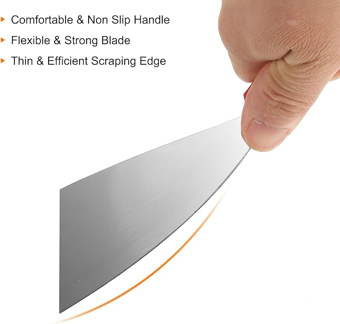 HARFINGTON Carbon Steel Putty Knife 3" Plastic Handle Spreading Drywall Flex Putty Scraper for Wallpaper Wall Taping Scraping Paint