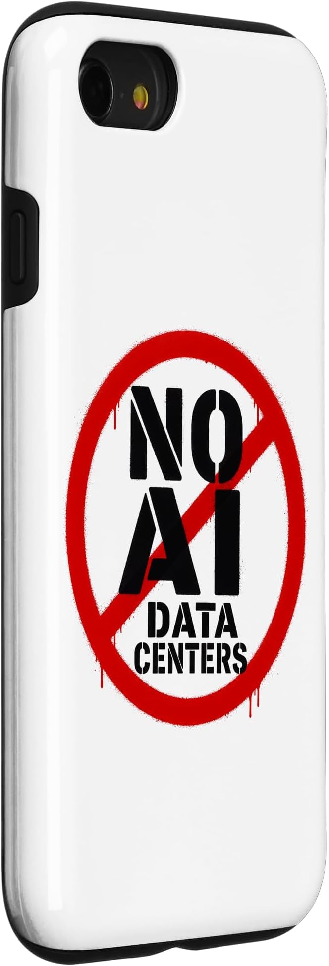 No AI Data Centers ��� Simple Minimal Spray Paint Style Text Case for iPhone SE (2020) / 7/8