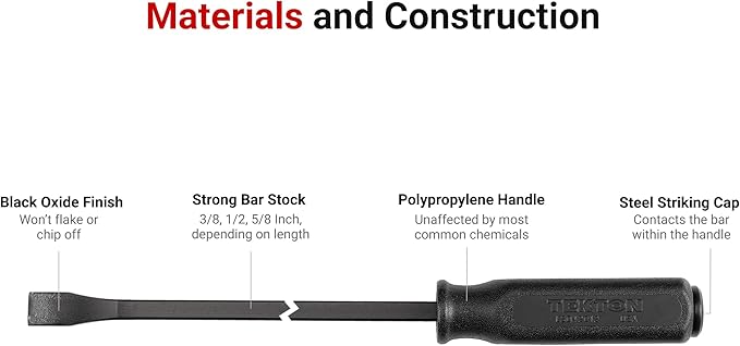 TEKTON Angled End Handled Pry Bar Set, 2-Piece (36, 45 in.) | LSQ90504 | Made in USA