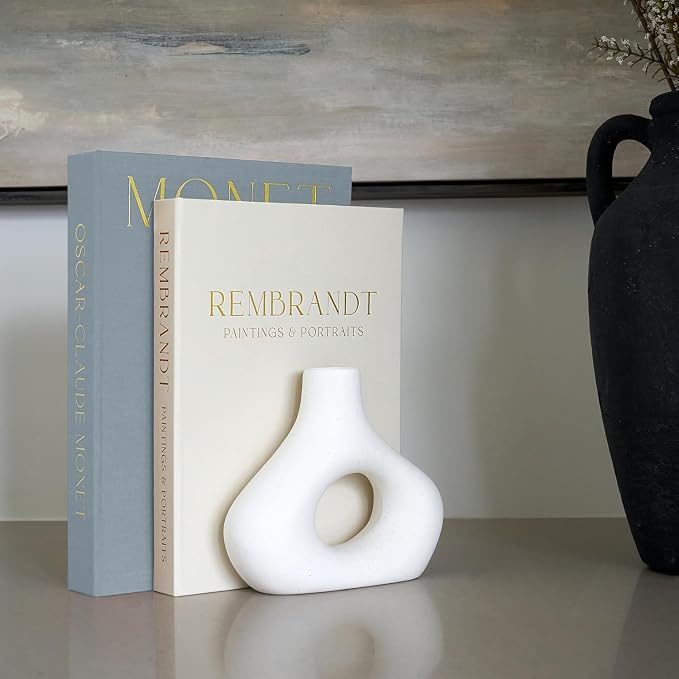 Beautiful Decorative Books - Set of 2 Linen Boxes Enhance Your Coffee Table, Bookshelf or Mantel Decor - Stylish Fake/Faux Books for Modern Home Decoration, Photo Storage and as a Keepsake Box