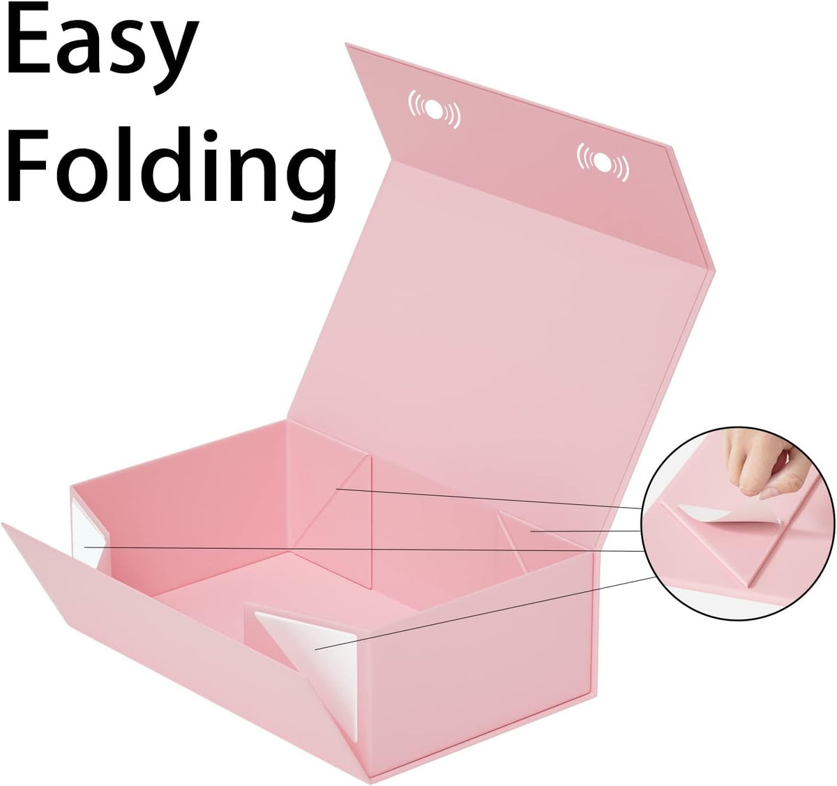 5 Pack Pink Gift Box, 9.5x6x3'' Gift Boxes with Lids for Presents