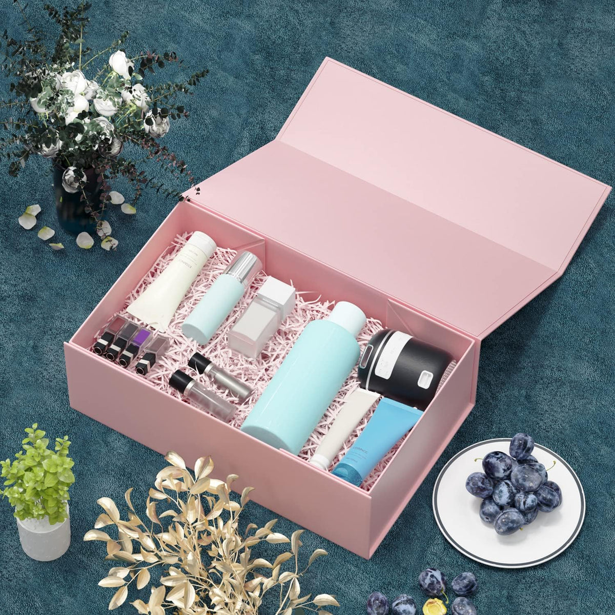 5 Pack Pink Gift Box, 9.5x6x3'' Gift Boxes with Lids for Presents