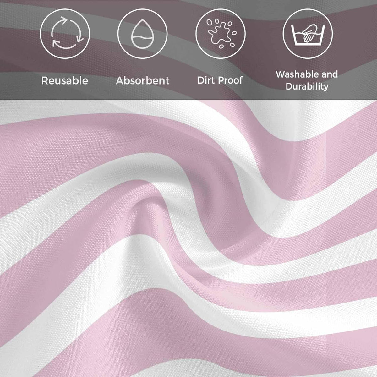 Cloth Napkins Set of 4, Modern Striped Lines Dinner Napkins Soft Absorbent Table Napkin for Home Cocktail Party Wedding, Pink and White