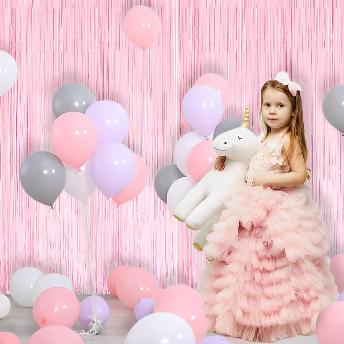 Pink Fringe Curtains Backdrop | Photo Booths Party Streamers