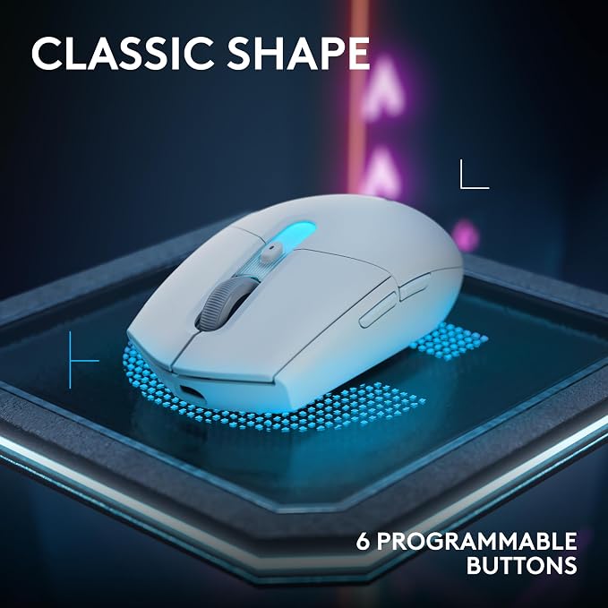 Logitech G305 X Superlight Wireless Gaming Mouse - White | Lightweight 59g, HERO 44K Sensor, RGB lighting, Lightspeed, Bluetooth, 130+ Hr battery life, 6 programmable buttons, PC/Mac