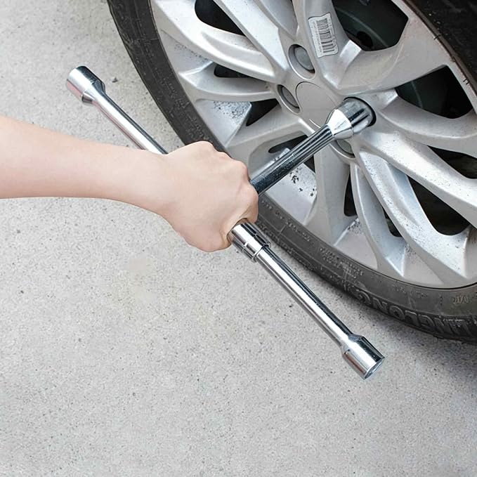 2Pcs 1/4" and 3/8 Inch Drive Sliding T-Handle Wrench, Adjustable T-Bar Socket Hand Tool, Chrome Vanadium Steel Breaker Bar for Car Repair, Mechanical Work, DIY Projects(Matte Finish&Silver)