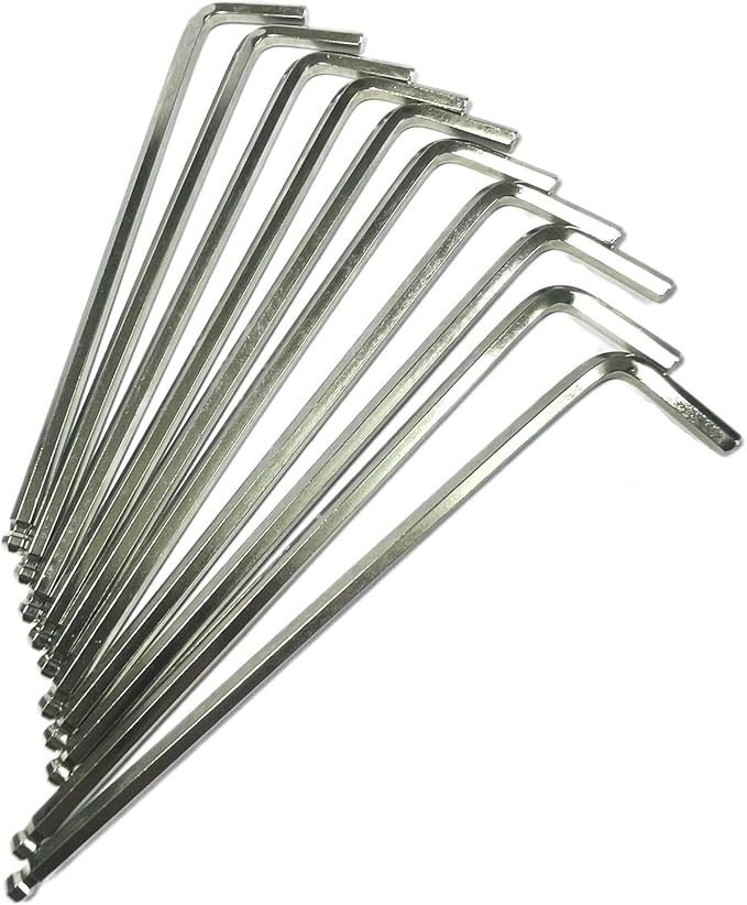 10pcs 5mm Ball End Allen Wrench sets,5mm Hex Key Wrench set,5mm ball end Hex Driver allen key Door Key L Shaped hex wrench set with Long Arm 156mm lengh.5mm ball end hex wrench