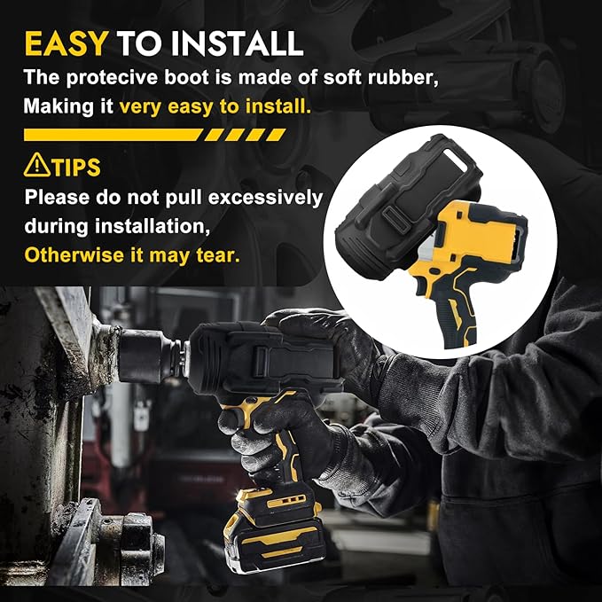 Upgraded DCF961 DCF964 Protective Rubber Boot for 20V MAX DCF961, DCF964, DCF961B, DCF964B, DCF961GP1 Compatible with Dewalt 1/2" and 3/4" Hog Ring High Torque Impact Wrench