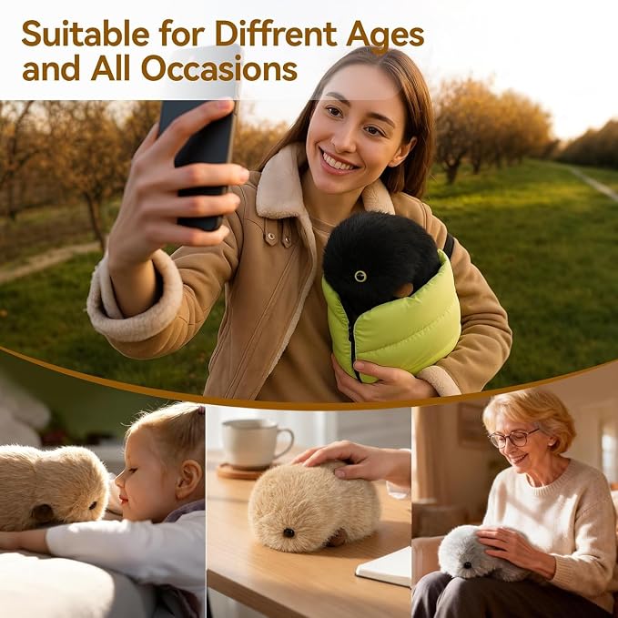 Interactive AI Plush Companion Pet– Privacy Safe Soft Huggable Intelligence Emotional Support Robot Pets, Anxiety Relief Desk Robots| Ideal Toy Gift for Kids,Teens,Adults,Seniors(Beige)