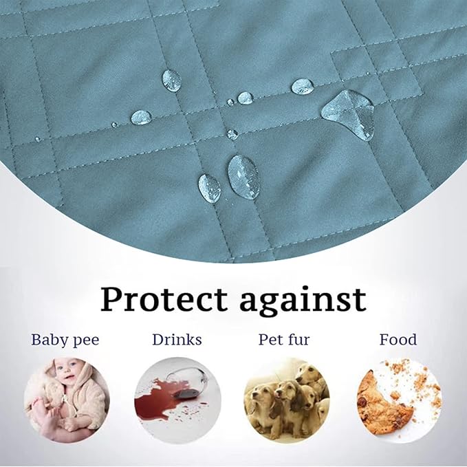 Waterproof Dog Bed Covers for Couch Protection, Water-Resistant Soft Dog Pet Blanket Anti-Slip Dog Blanket for Bed, for Furniture Bed Couch Sofa (Gray Blue,82x82inch)