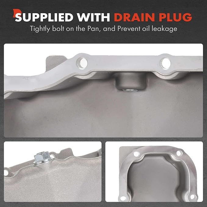 A-Premium Engine Oil Pan Sump with Drain Plug Compatible with Suzuki Grand Vitara 2006 2007 2008 V6 2.7L, Replaces 11521-66J00, 1152166J00