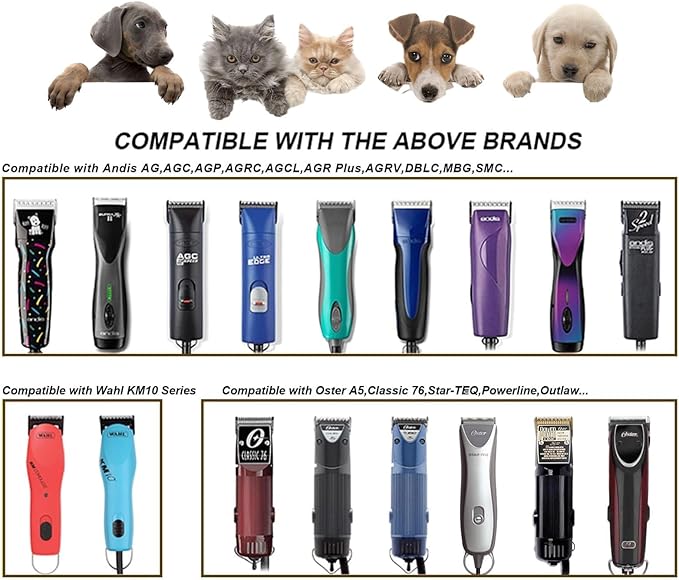 30 Blades Dog Grooming Blades Compatible with Andis/Oster A5/Wahl KM-10 Series Dog Clippers,Detachable Dog Clipper Replacement Blades,Black,(30#/2PCS)