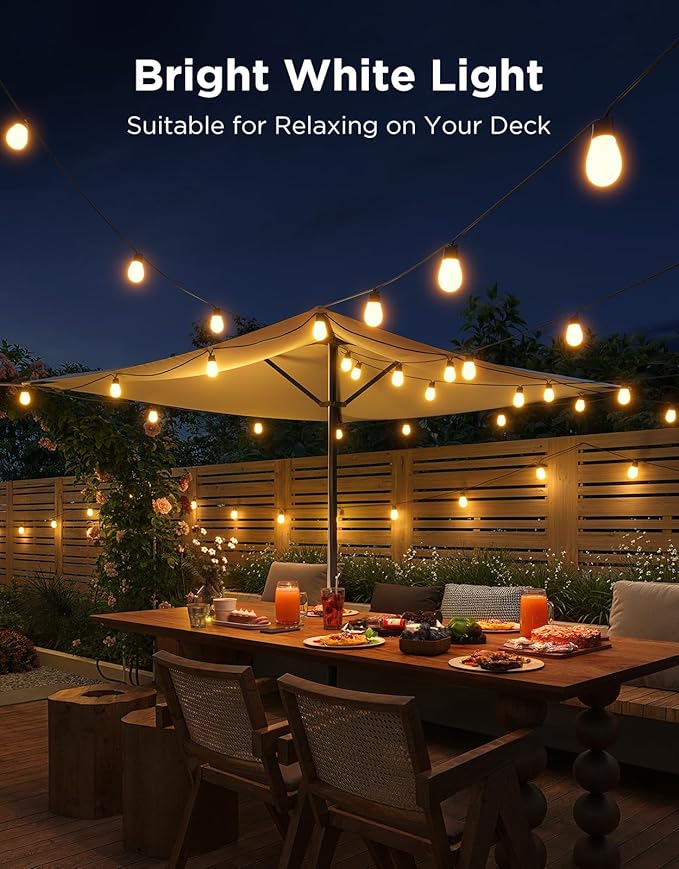 Govee S14 Bulb Outdoor String Lights 2, 144ft RGBICWW, 45 LED Bulbs, IP66 | Patio Lights with 111 Scene Modes for Patio, Backyard, Garden, Compatible with Alexa, Google, Matter, APP Control