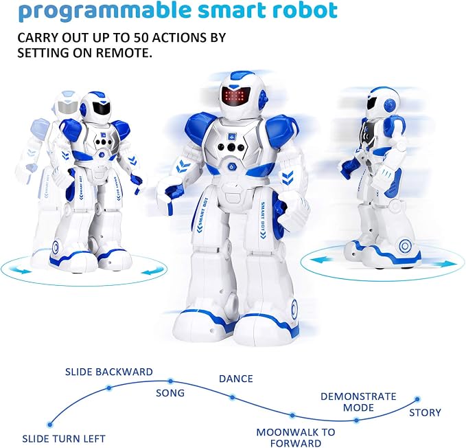 KingsDragon Robots Toy for Kids, RC Robot Gesture Sensing Toy | Interactive Walking Singing Dancing Robot Birthday Presents for Boys Girls Age 6 7 8 9 10 11 12 Years Old